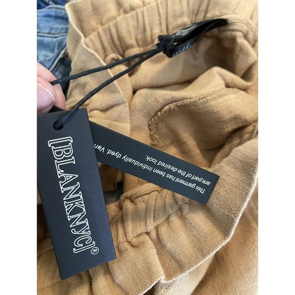 Blank NYC Paper bag Tan High Waist Shorts NWT Size Large - Picture 5 of 8